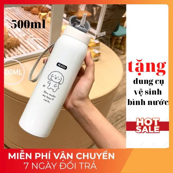 Bình giữ nhiệt HÌNH GẪU dung tích 500ml có ông hút có dây