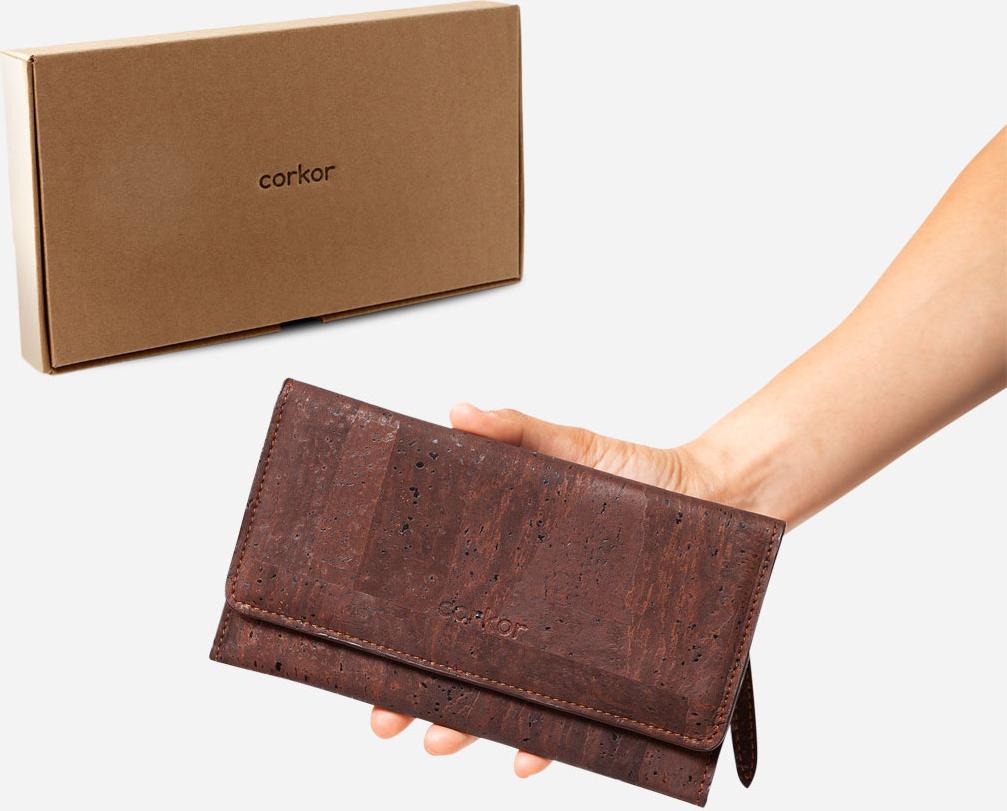 Ví nữ nắp lật khóa nam châm WOMEN CORK WALLET SLIM - HGcork Corkor CK273 - Nhiều màu - Vật liệu 100% da cork thực vật thuần chay từ vỏ cây sồi Bồ Đào Nha, Siêu bền, Chống cháy, Chống mốc, Chống thấm nước - Hàng chính hãng, Sản xuất Handmade bởi Nghệ nhân