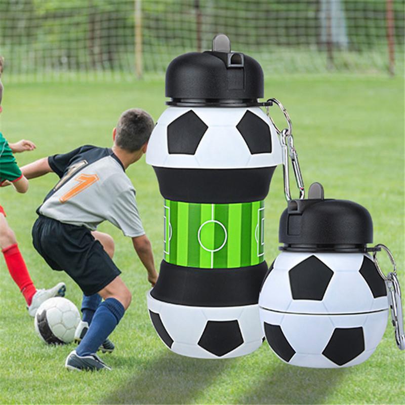 Văn Phòng Du Lịch Trường Học Cho Trẻ Em Và Người Lớn Bình Nước Thể Thao Bóng Đá Gấp Nước Chống Rò Rỉ Di Động Silica Gel Ấm Siêu Tốc Thân Thiện Với Môi Trường