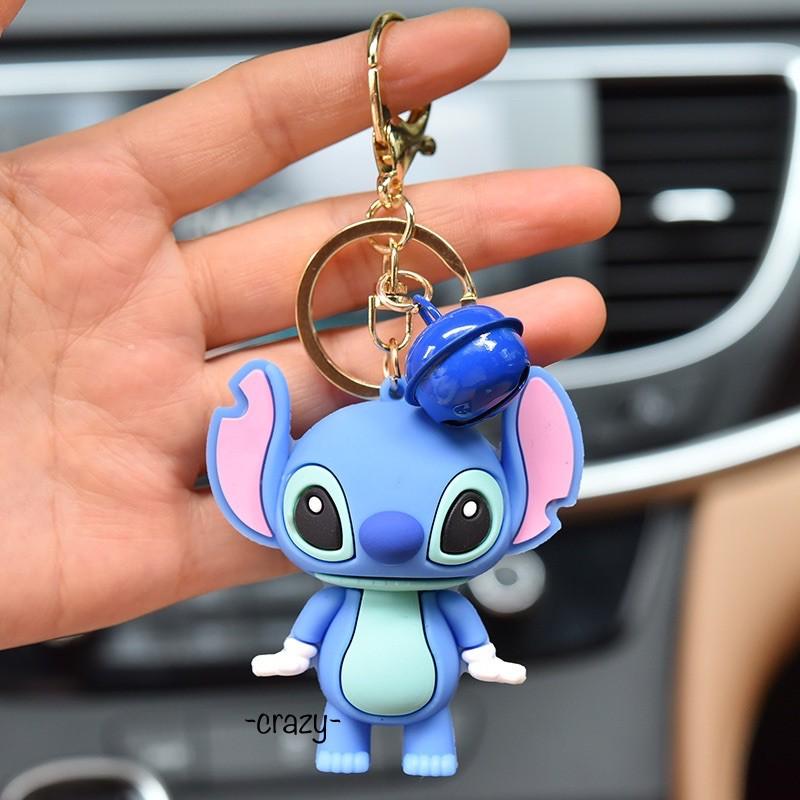 Móc chìa khoá cute xanh tai dài có chuông