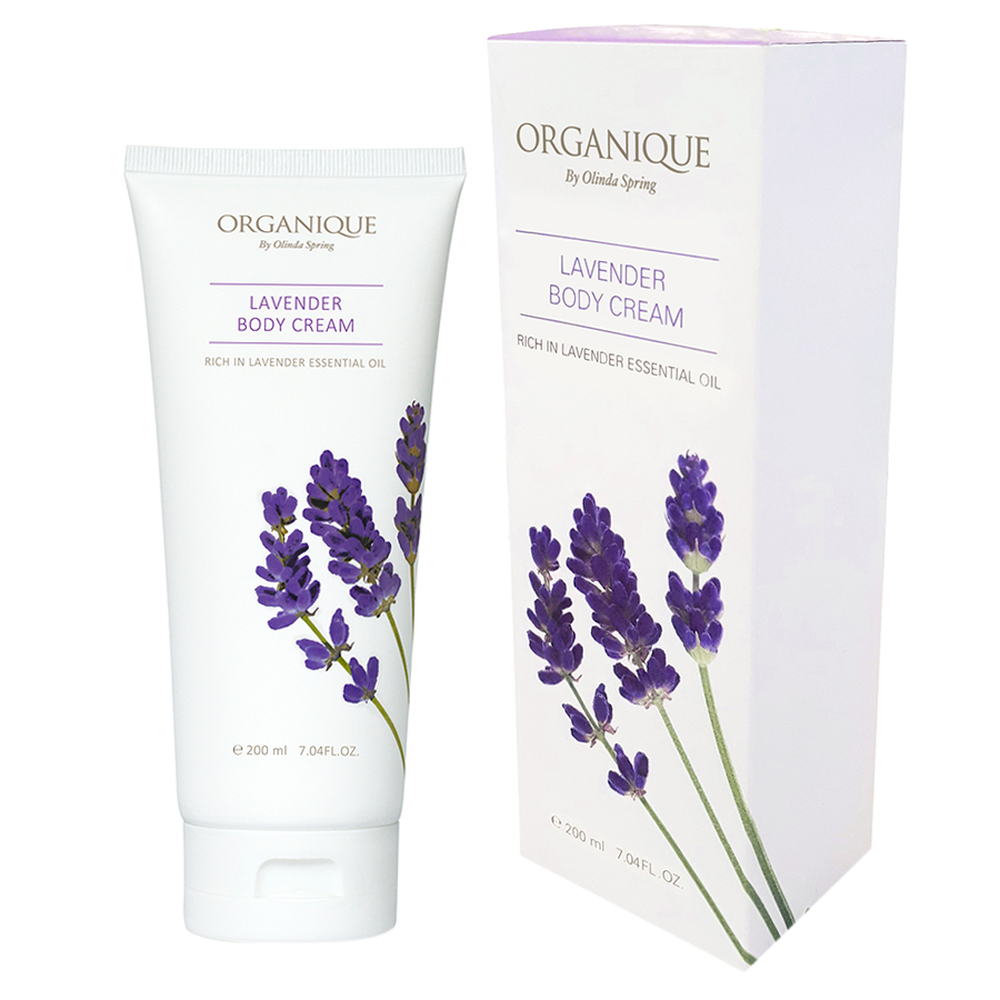 Kem Dưỡng Thể Organique Lavender Body Cream (200ml) - Tặng Kèm Mút Rửa Mặt