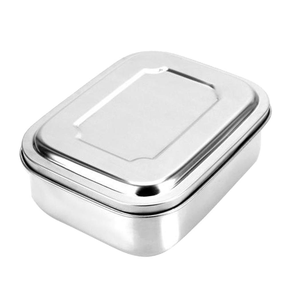 Portable Stainless Steel Bento Lunch Box Dinner Snacks Food Container