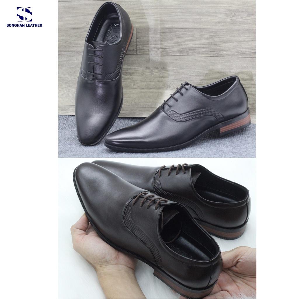 Giày Nam Oxford Công Sở Da Bò Nappa Cao Cấp Songhan Leather SH03.Giày Đế Khâu Tay.Bảo Hành 12 Tháng