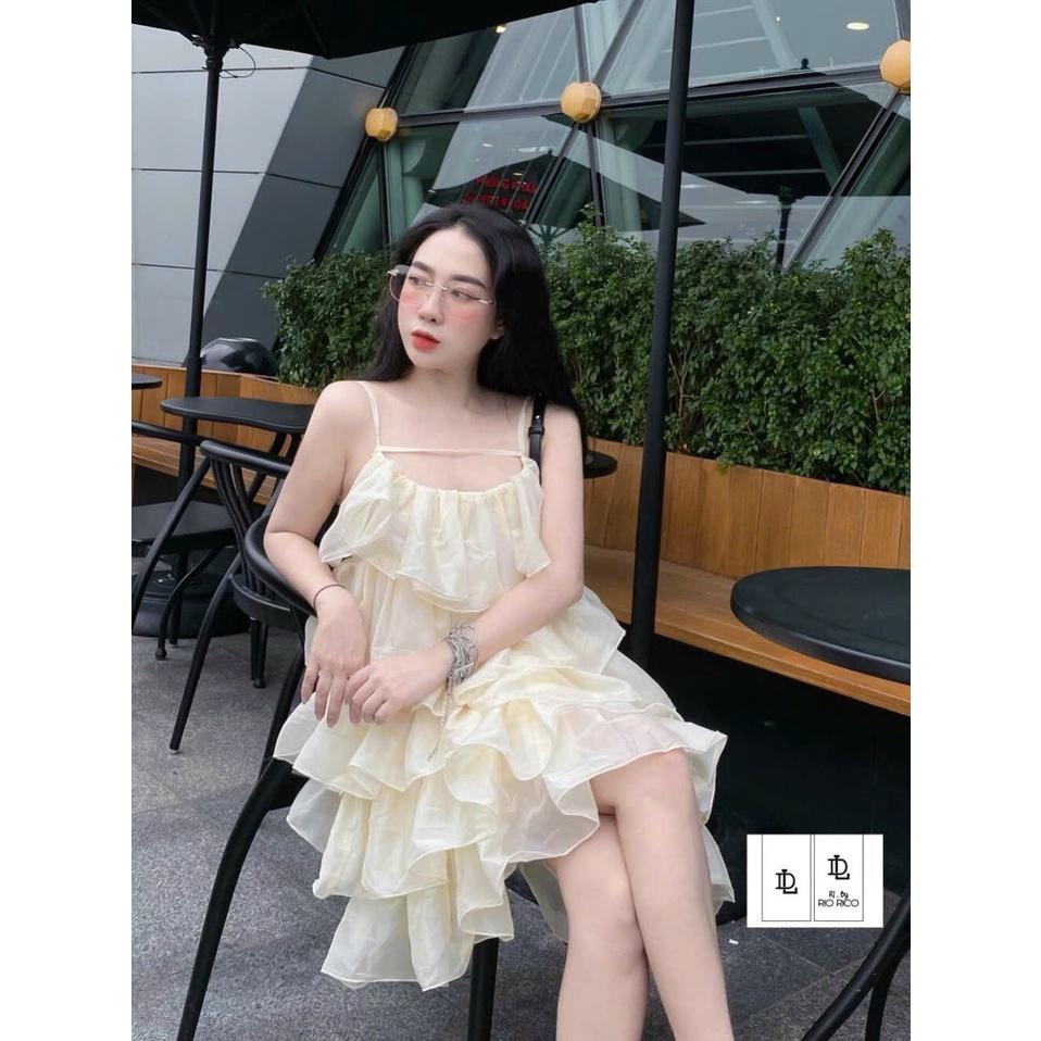 VÁY ĐI CHƠI, VÁY TƠ 2S TẦNG DÁNG DÀI XÒE CỰC XINH XỈU