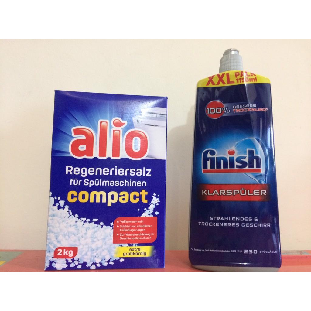 Combo muối Alio 2kg và chất làm bóng Somat 750mml DÀNH CHO MÁY RỬA CHÉN