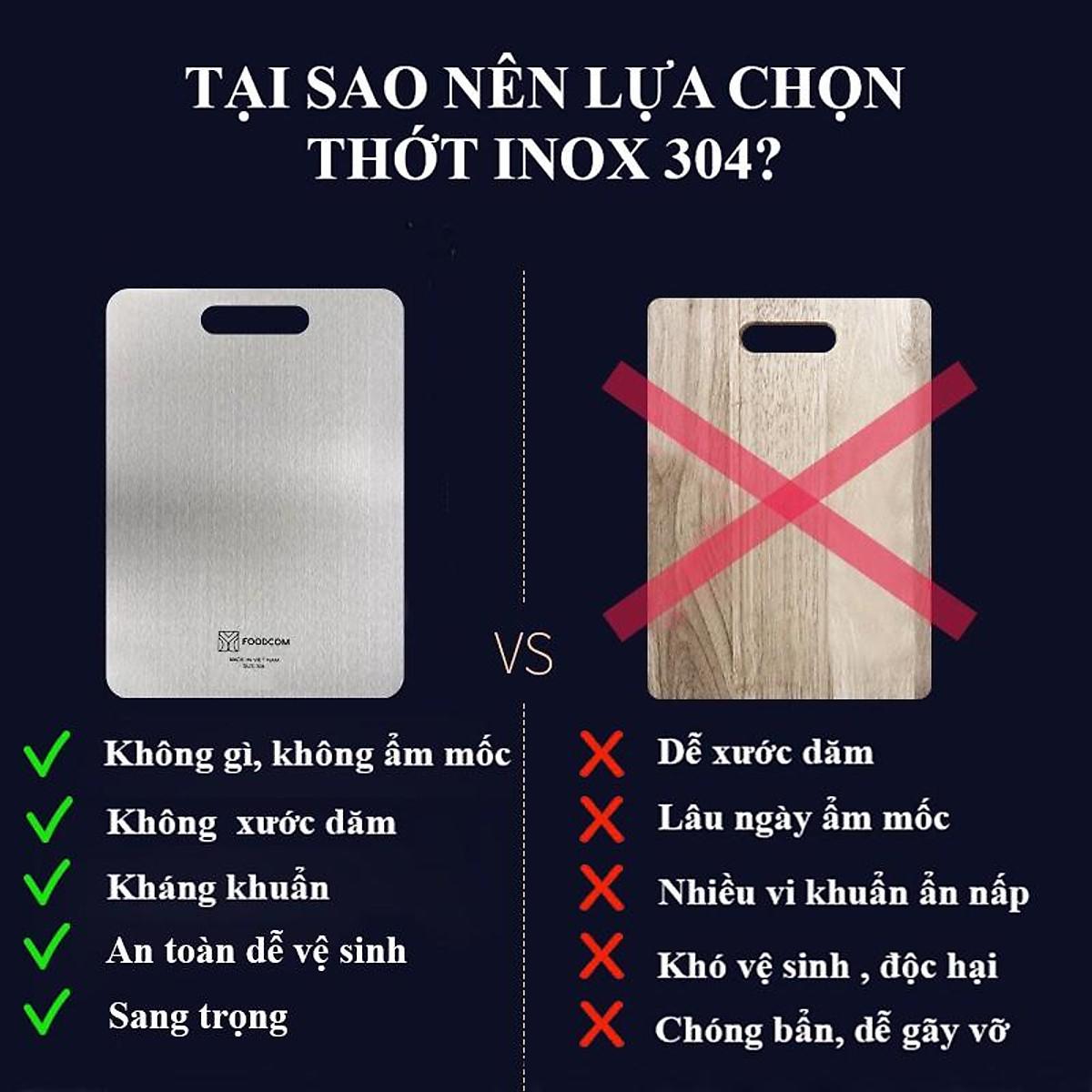 Thớt inox 304 KHÁNG CHỐNG KHUẨN KHÔNG MÙI, Thớt inox KHÁNG KHUẨN SIZE TO 34CM  dày 2 ly - HÀNG CHẤT LƯỢNG CAO - THỚT INOX 304