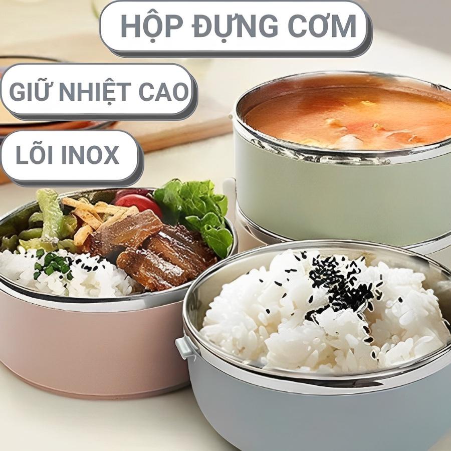 Hộp Cơm Giữ Nhiệt Đa Năng 4 Tầng Lúa Mạch - Cạp Lồng giữ nhiệt 4 tầng chống tràn