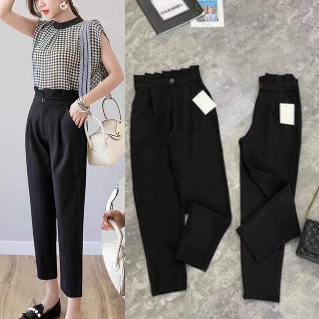 Quần baggy cạp bèo nữ chất vải cao cấp âu công sở dáng đẹp- Samclothing