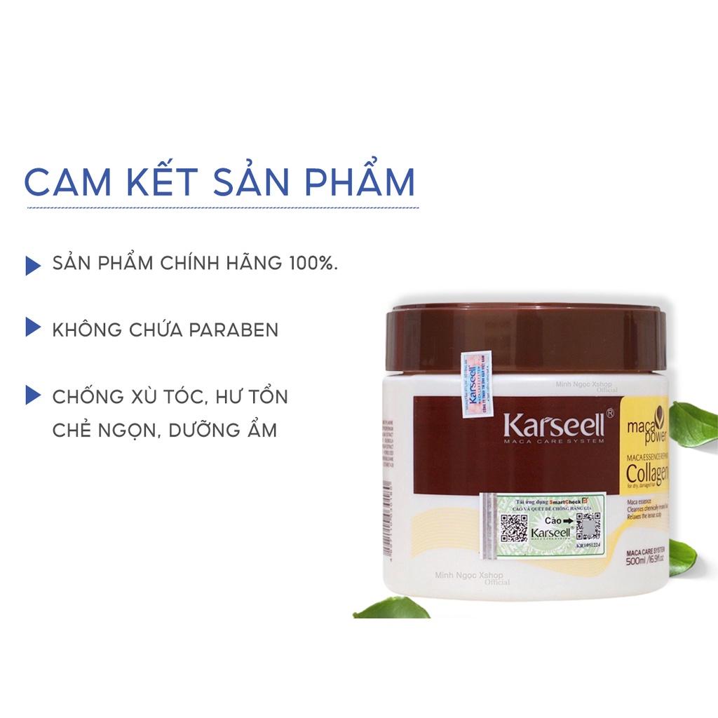 Kem ủ tóc Collagen KARSEELL dạng hũ 500ml, dầu hấp phục hồi siêu mượt chuẩn salon ngay tại nhà