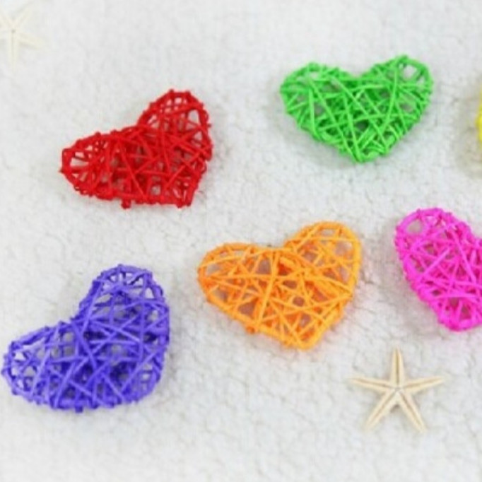 COMBO 10 Trái tim mây trang trí nhiều màu size 7cm