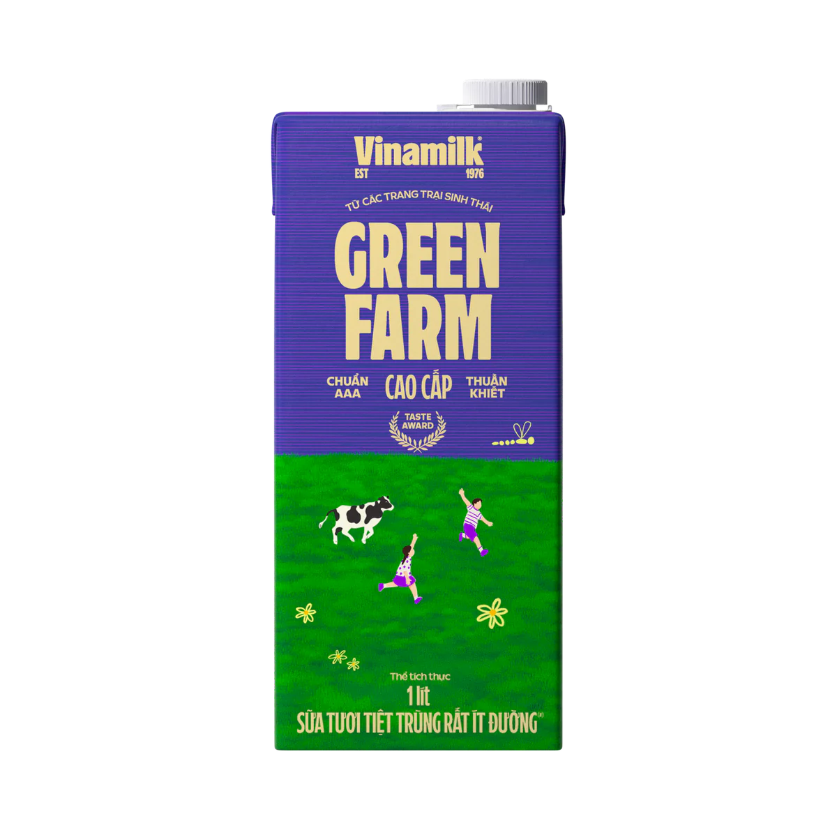 Sữa Tươi Tiệt Trùng Vinamilk Green Farm Rất ít đường - Hộp 1 Lít