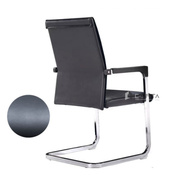 Ghế phòng họp nệm giả da CV4601-P Nội thất Capta Ghế trình ký nệm da pvc màu đen chân thép cố định tại hcm