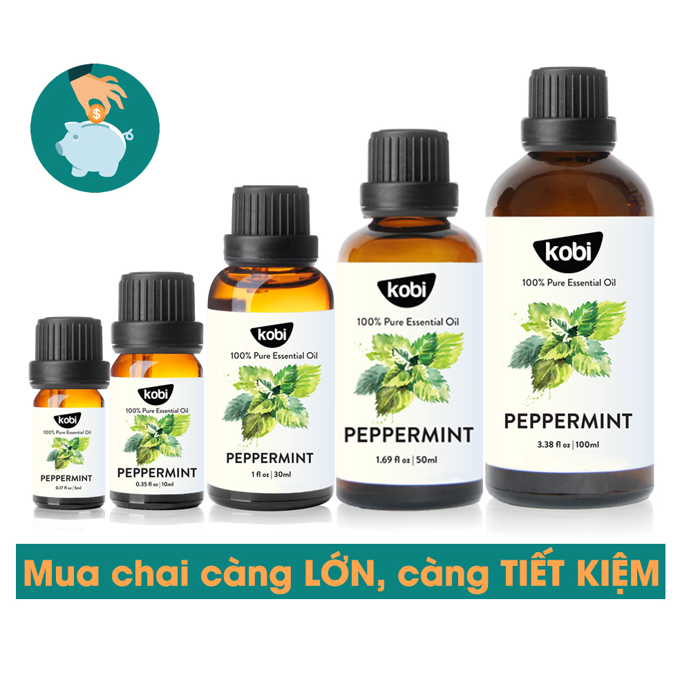 Tinh Dầu Bạc Hà Kobi - Tinh Dầu Thiên Nhiên Nguyên Chất, Tinh Dầu Xông Phòng, Giúp Giảm Stress, Xua Đuổi Côn Trùng Và Khử Mùi Hiệu Quả, Thích Hợp Dùng Với Đèn Xông Và Máy Khuếch Tán Tinh Dầu (5ml)