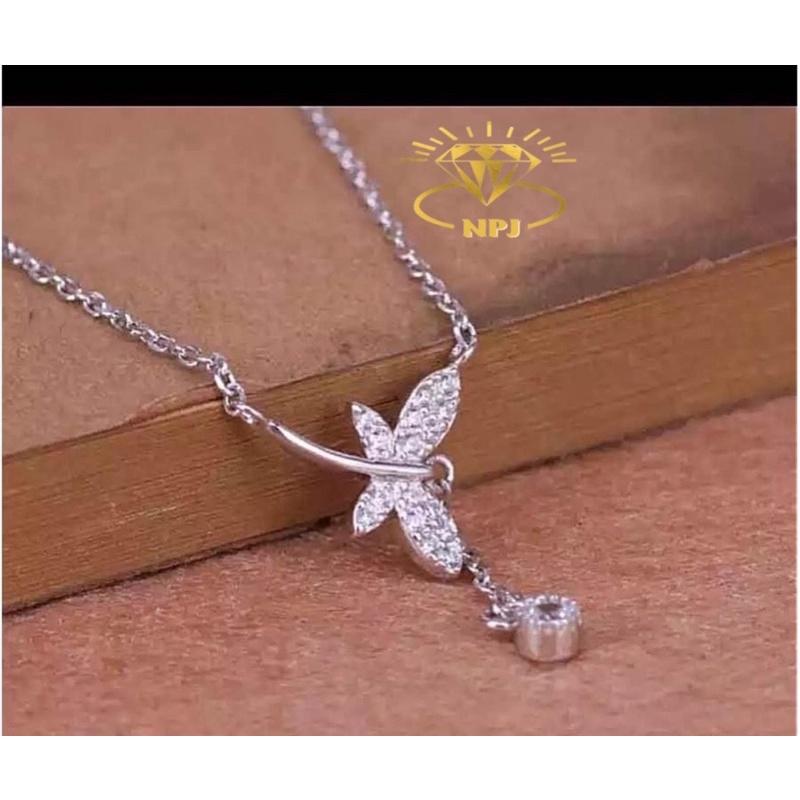 Dây chuyền bạc nữ hình bướm dáng mới xinh xắn, Bạc Ta -Bạc Npj