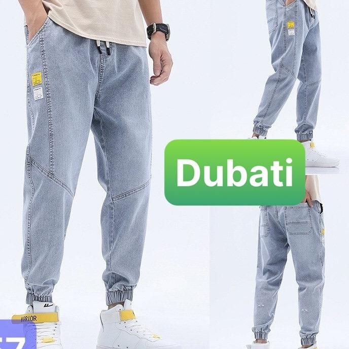 QUẦN JEAN NAM CHẤT BÒ XANH CO GIÃN, QUẦN BAGGY NAM TÚM GẤU- DB 57- DUBATI FASHION