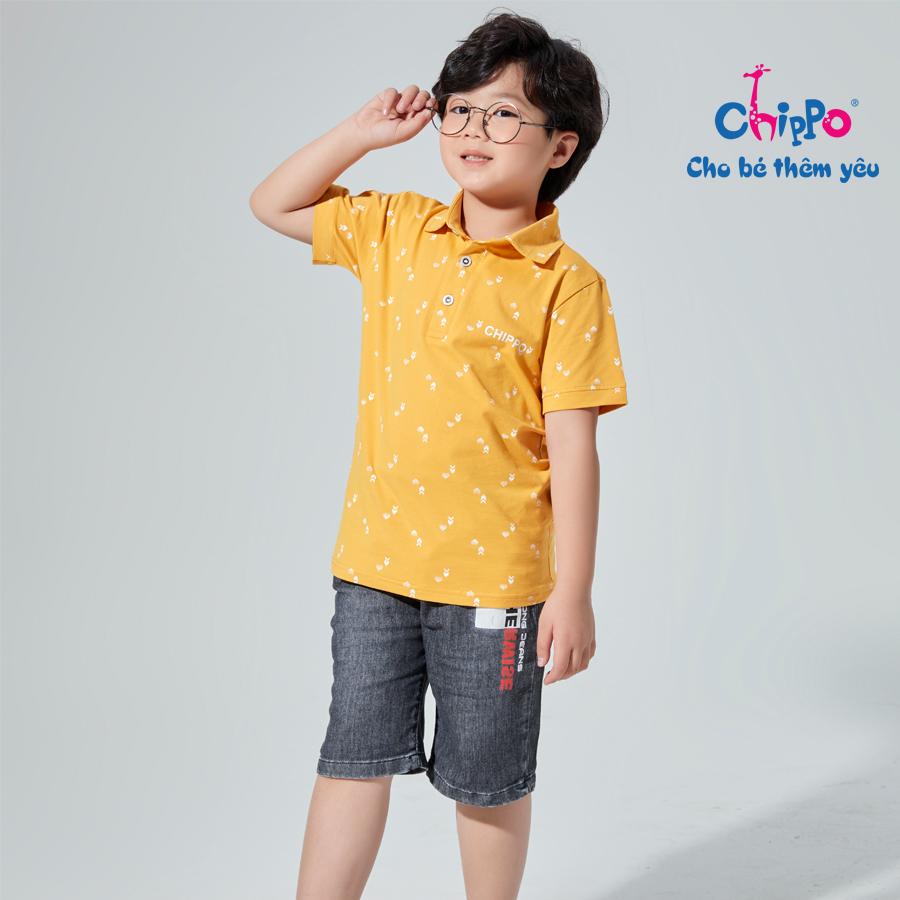 Áo Polo Chippo cho bé trai chất liệu 100% Cotton áo thun sơ mi đi học cho bé từ 6 đến 10 tuổi (22-33Kg)