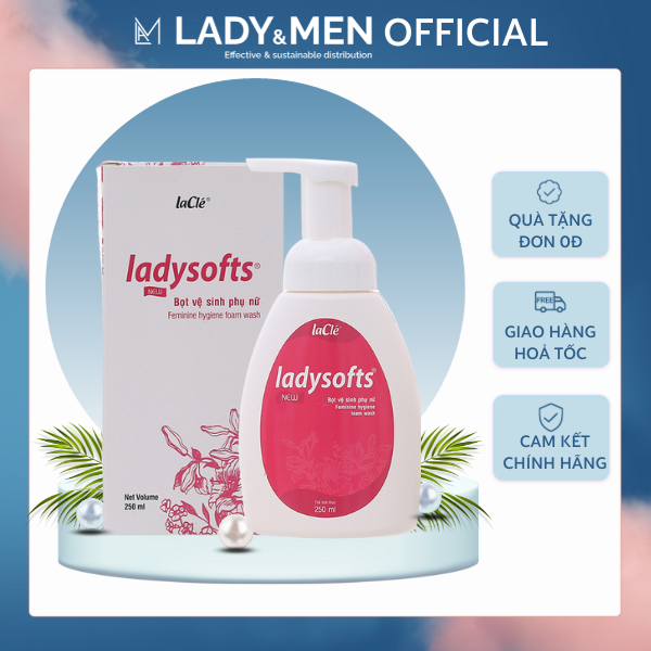 Bọt rửa phụ khoa Ladysoft New Laclé 100ml, dung dịch vệ sinh phụ nữ Ladysofts 100ml