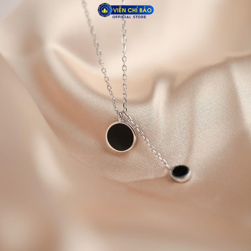 Dây chuyền bạc nữ Black Circle tinh tế phong cách thương hiệu Viễn Chí Bảo D000162