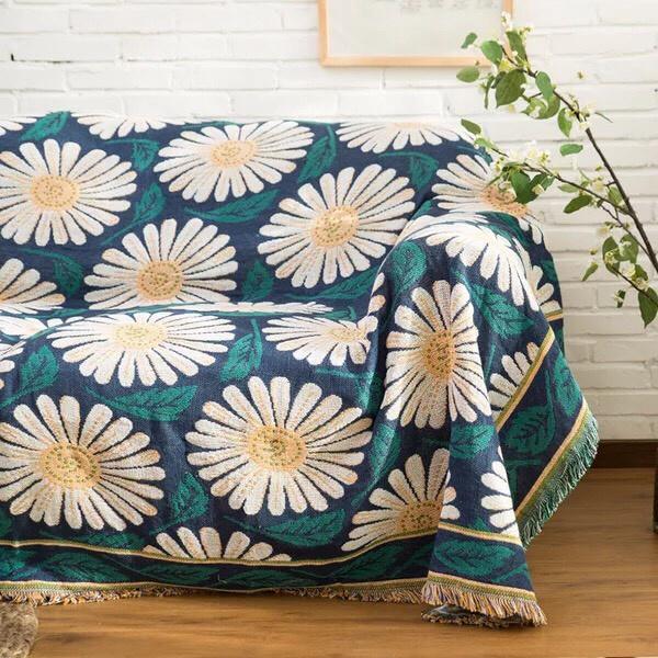 Khăn phủ Sofa, Thảm thổ cẩm vintage trang trí phòng khách kích thước 1m8x2m3