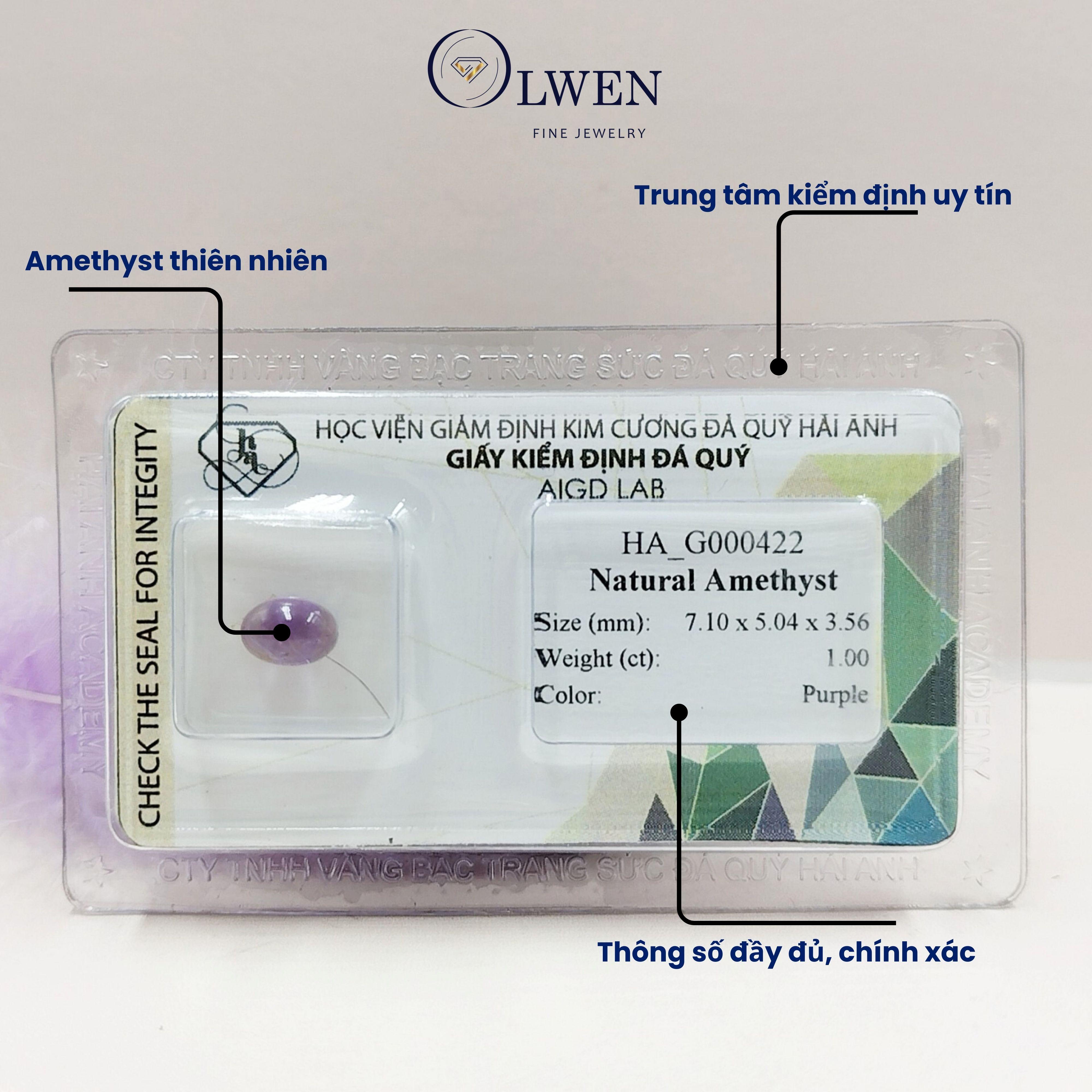 Viên đá thạch anh tím ( Amethyst ) thiên nhiên  HA_G000422