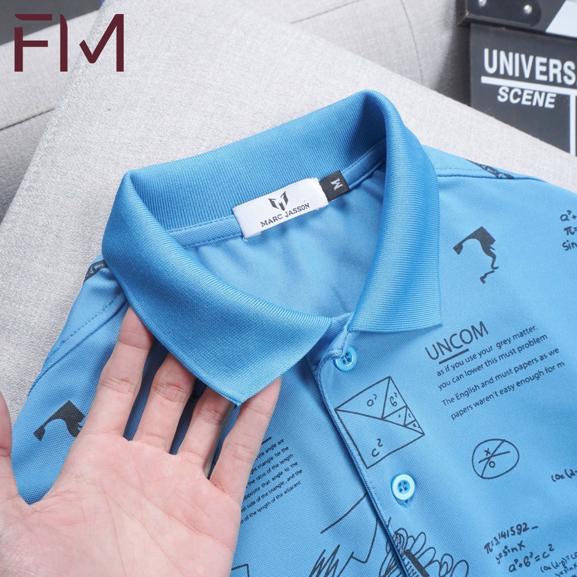 Áo polo in họa tiết, chất liệu POLYESTER chống bám bụi, chống nhăn cao cấp - FORMEN SHOP - FMTD157