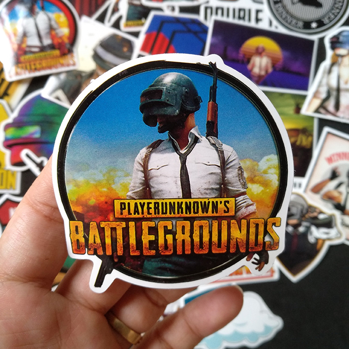 Bộ Sticker dán cao cấp chủ đề PUBG - Dùng dán Xe, dán mũ bảo hiểm, dán Laptop