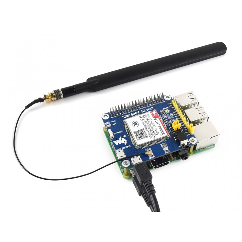 4G/3G/2G/GSM/GPRS/GNSS HAT Module SIM7600CE Waveshare dành cho Raspberry Pi - Hàng Chính Hãng
