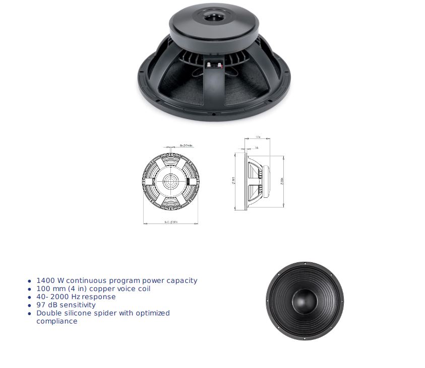 Loa Rời 4 TẤC B&amp;C SPEAKERS - ITALIA 15PZB100 (1 CÁI)– Hàng Chính Hãng