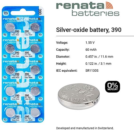 Pin đồng hồ Thụy Sỹ RENATA 394 / SR936SW oxit bạc Made in Swiss (Dạng vỉ 10 viên)
