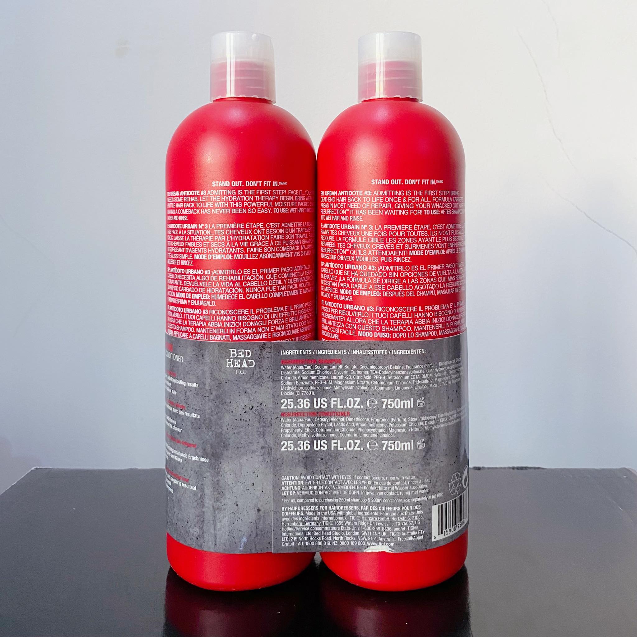 Bộ Dầu Gội và Xả Phục Hồi Tóc Tigi Bed Head Urban Antidotes Resurrection 750ml - Chính hãng