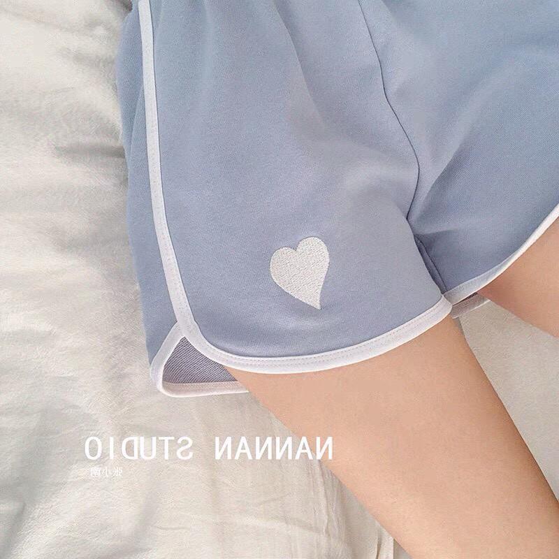 Quần Nữ Viền Trái Tim - Rere.Store - Short đùi trẻ trung năng động, cá tính Ulzzang