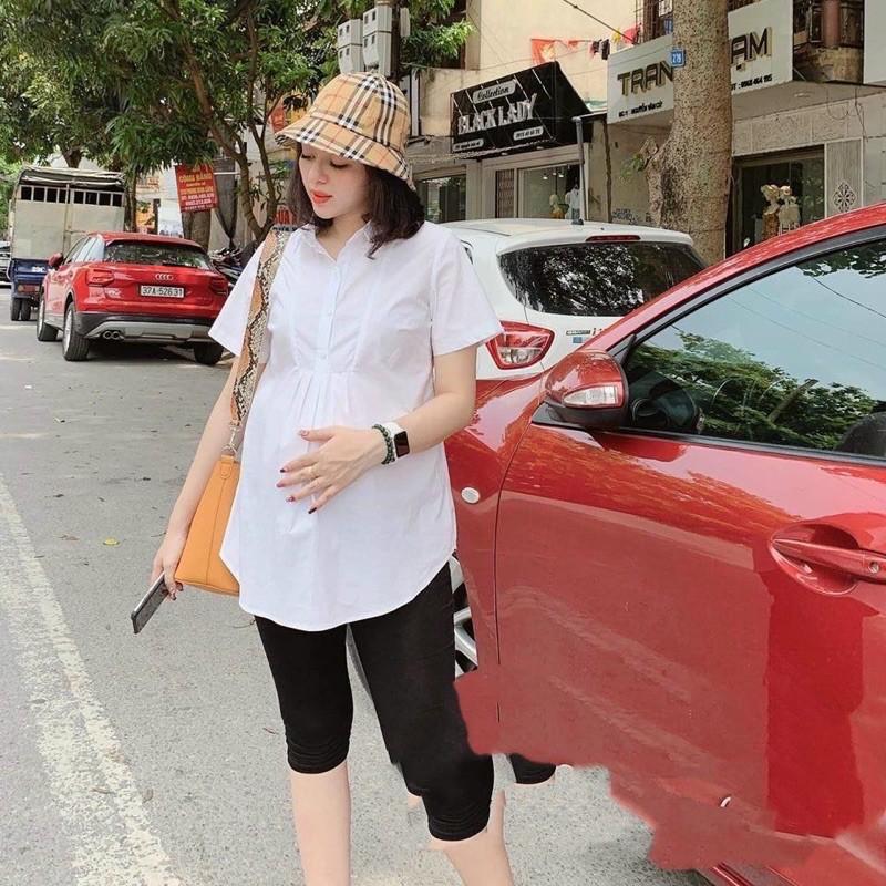 Áo bầu sơ mi công sở trẻ trung