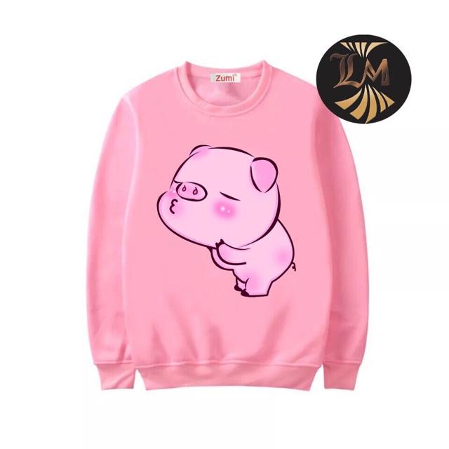 Áo nỉ sweater nam nữ heo mi gió có bigsize