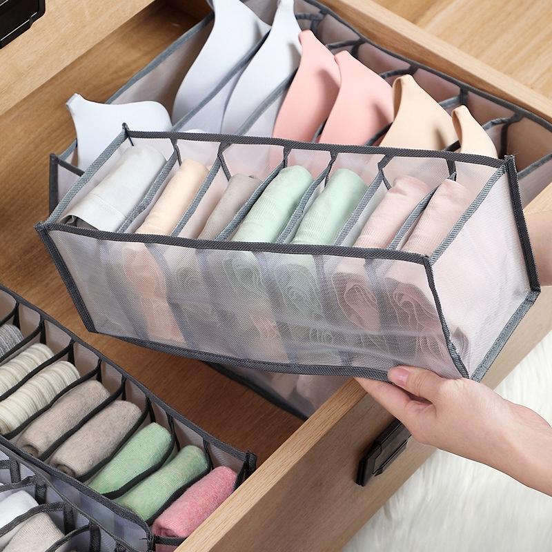 Túi chia ngăn đựng quần áo LivingC, túi đựng đồ lót, khay chia quần áo hộp đựng đồ gấp gọn tiện lợi.