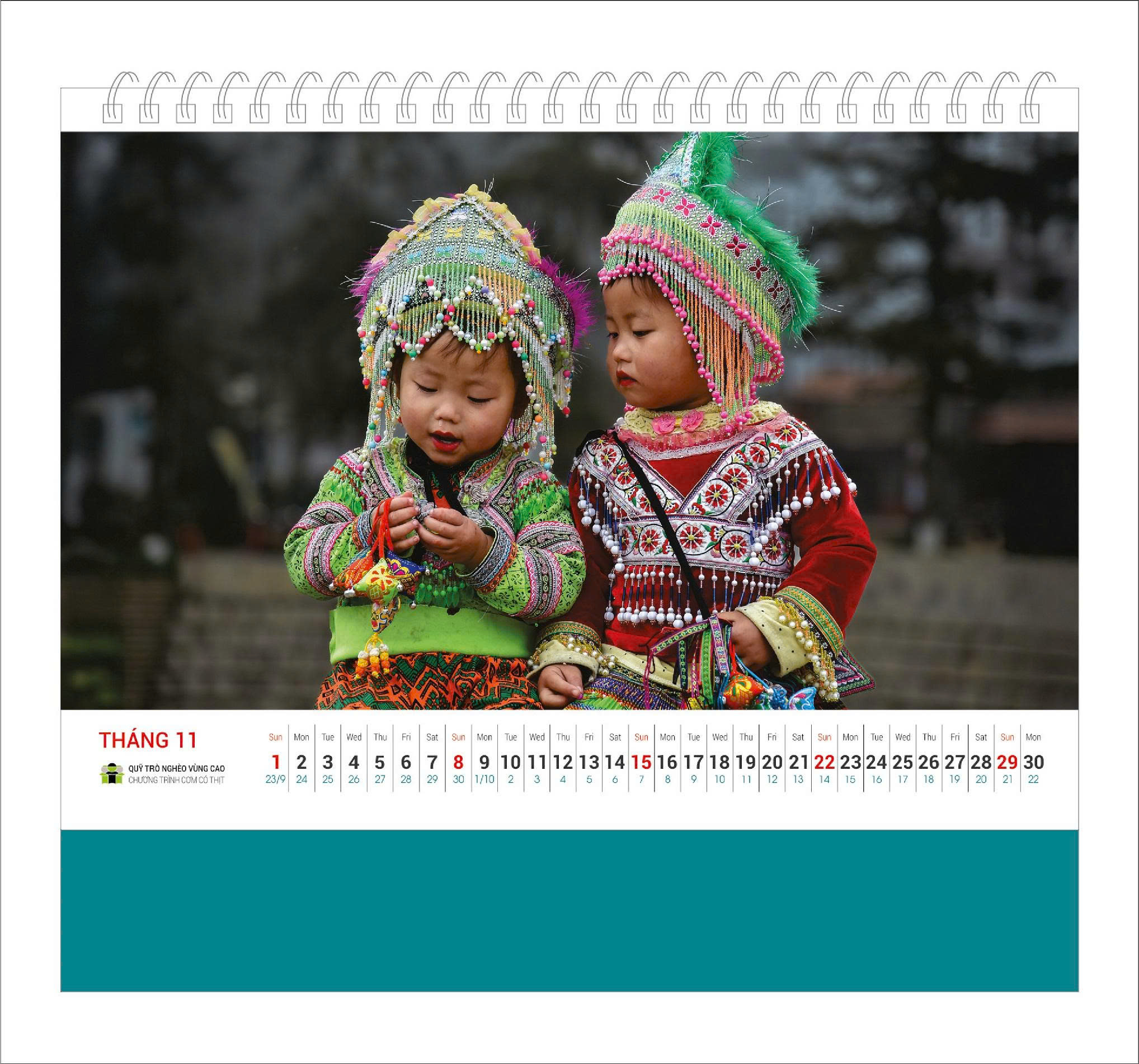 Lịch bàn Trẻ em Vùng Cao 2026 - Lịch Cơm Có Thịt