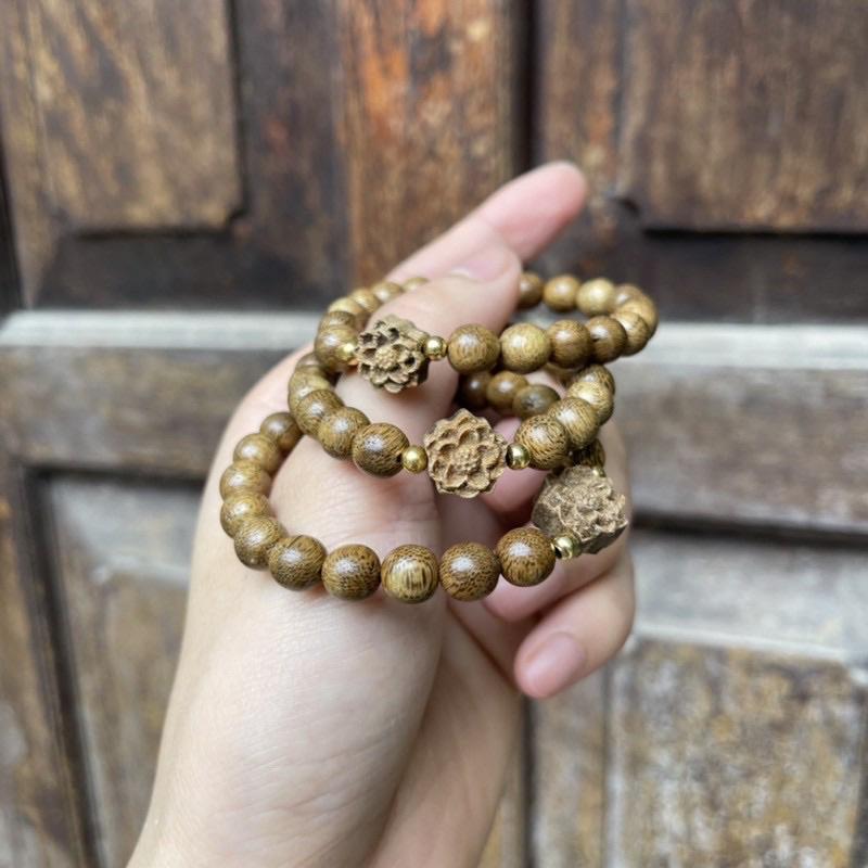 Vòng trầm tốc đơn mix sen