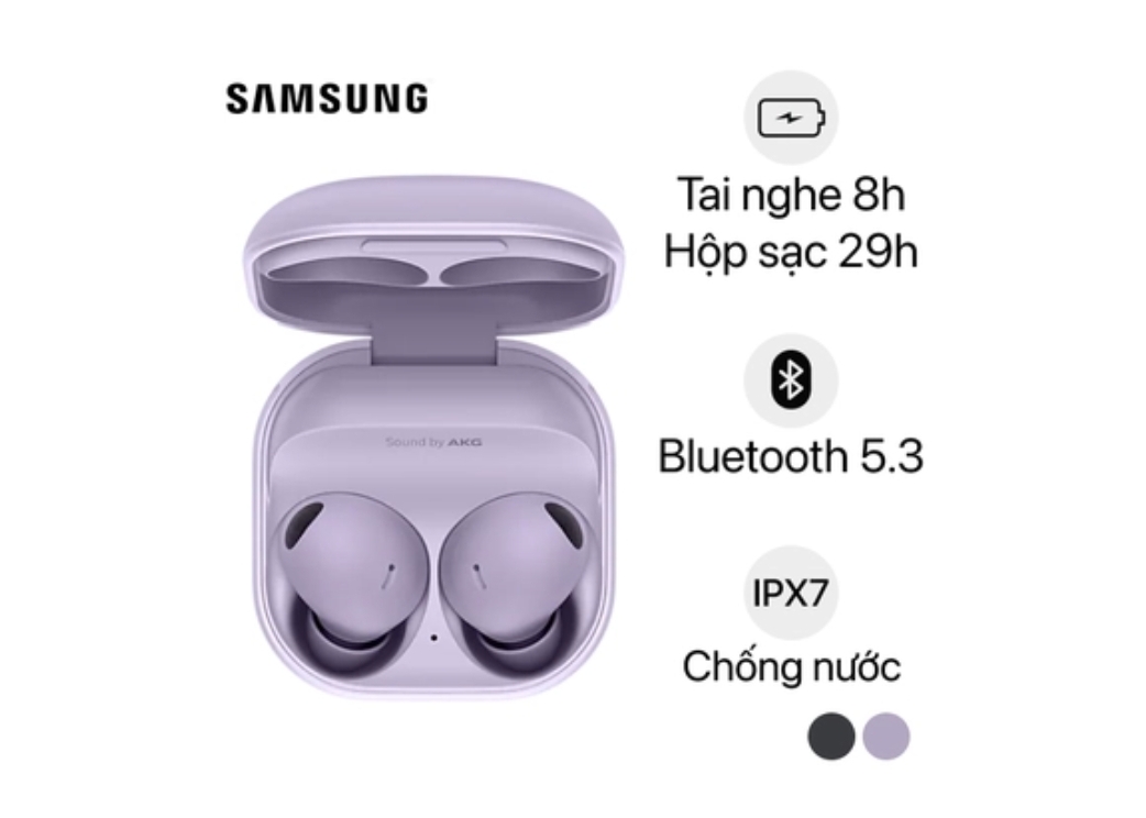 Tai Nghe Bluetooth Samsung SM-R510 Galaxy Buds 2 Pro - Âm Thanh Vòm 360 Độ Dolby Atmos HIFI 24Bit - Chống Ồn Chủ Động ANC - Hàng Chính Hãng