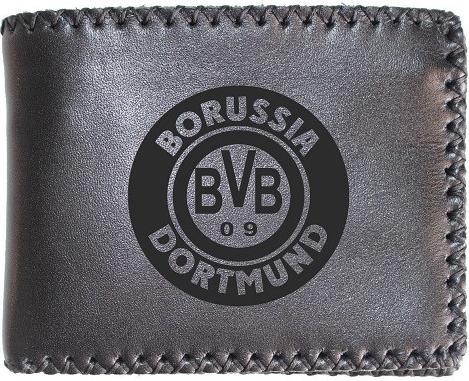 Ví Da Bò Nam Nữ Khâu Viền Khắc Hình Club Dortmund