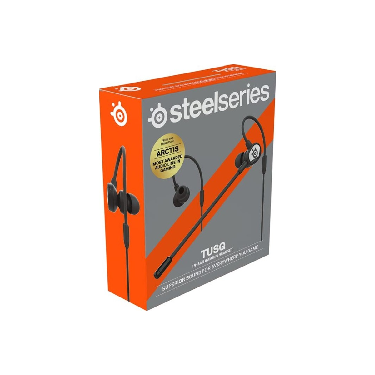 Tai nghe gaming nhét tai SteelSeries Tusq màu đen, jack cắm 3.5mm, phù hợp với nhiều thiết bị, Hàng chính hãng, Bảo hành 1 năm