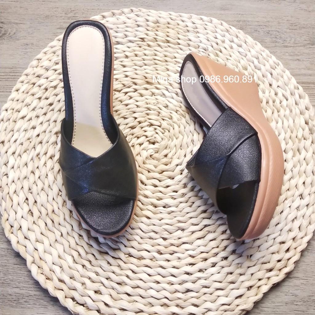 Dép nữ đế xuồng cao 9cm siêu nhẹ êm chân
