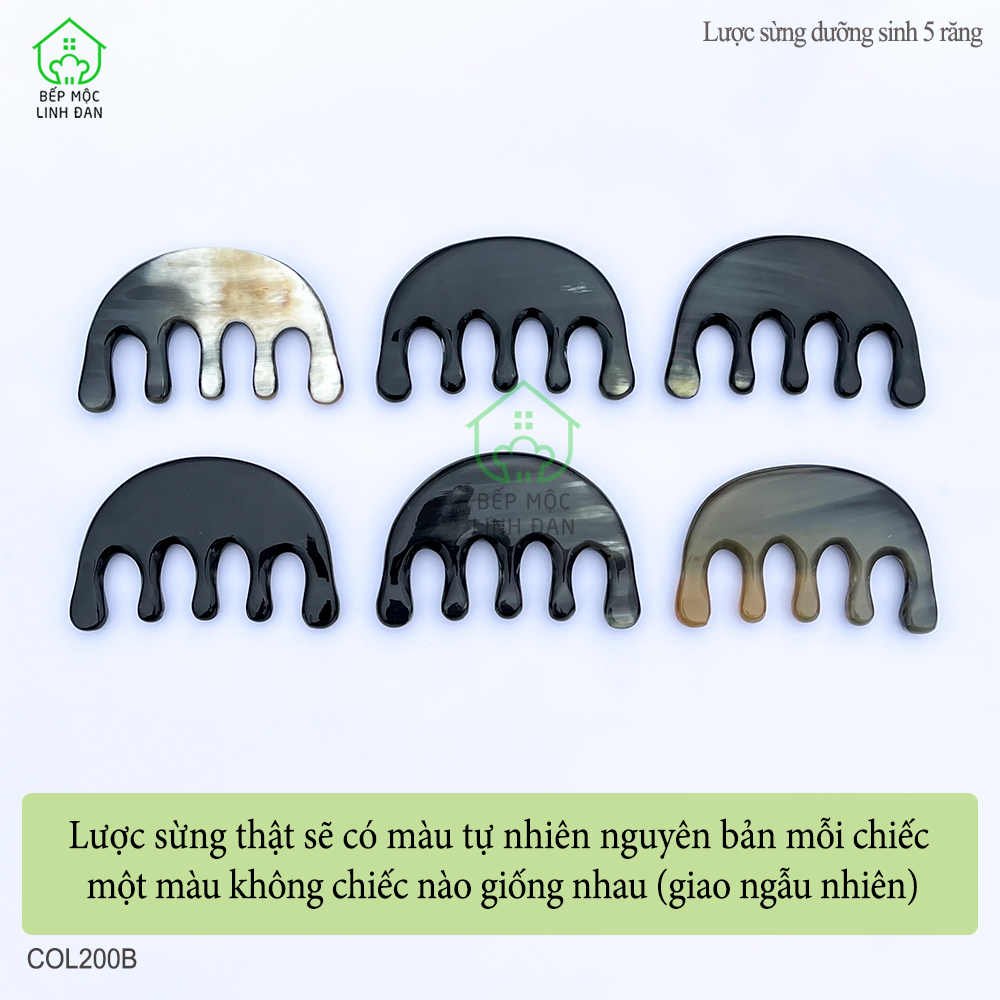 Lược Sừng Dưỡng Sinh 5 Răng - Mát Xa Toàn Thân Đả Thông Kinh Lạc [COL200B]