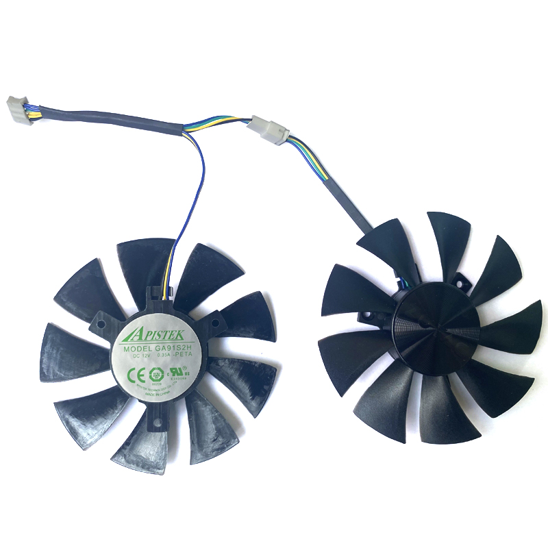 2PCS 85MM GA91S2H DC 12V 0.35A 4PIN Quạt làm mát thay thế cho OTAC GeForce GTX 1060 AMP Edition GTX 1070 Mini Fan Card đồ họa