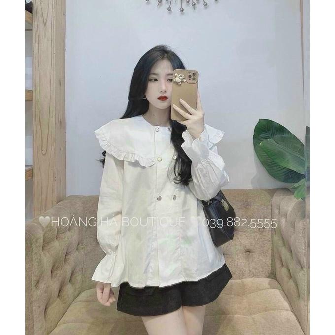 ÁO SƠ MI CỔ BÈO NÚT NGỌC