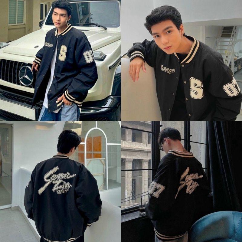 Áo khoác bomber nữ nam unisex gió jacket dù 2 lớp cúc bấm form rộng local brand ulzzang phong cách hàn quốc đep chữ S