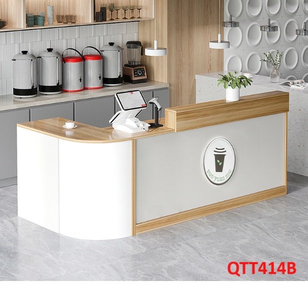 QUẦY LỄ TÂN, QUẦY TIẾP TÂN, QUẦY TÍNH TIỀN, QUẦY THU NGÂN QTT414 - Nội thất lắp ráp Viễn Đông Adv