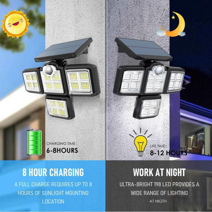 Đèn Năng Lượng Mặt Trời 198LED Dây 5m Kèm Remote Cảm Biến Chuyển Động - Home and Garden