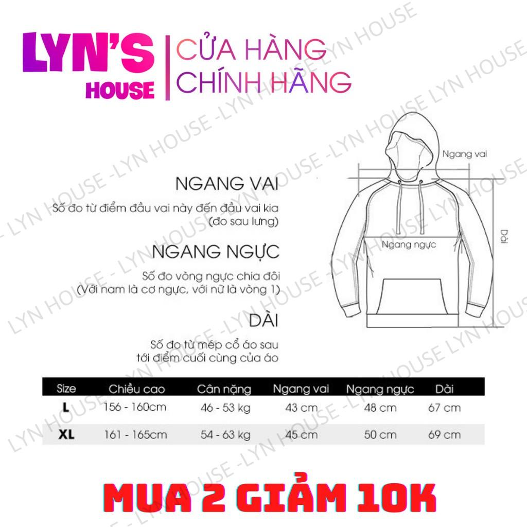 Áo khoác nữ hoodie nỉ Lyn House in hình Blue Moon form rộng unisex có 2 màu đen trắng