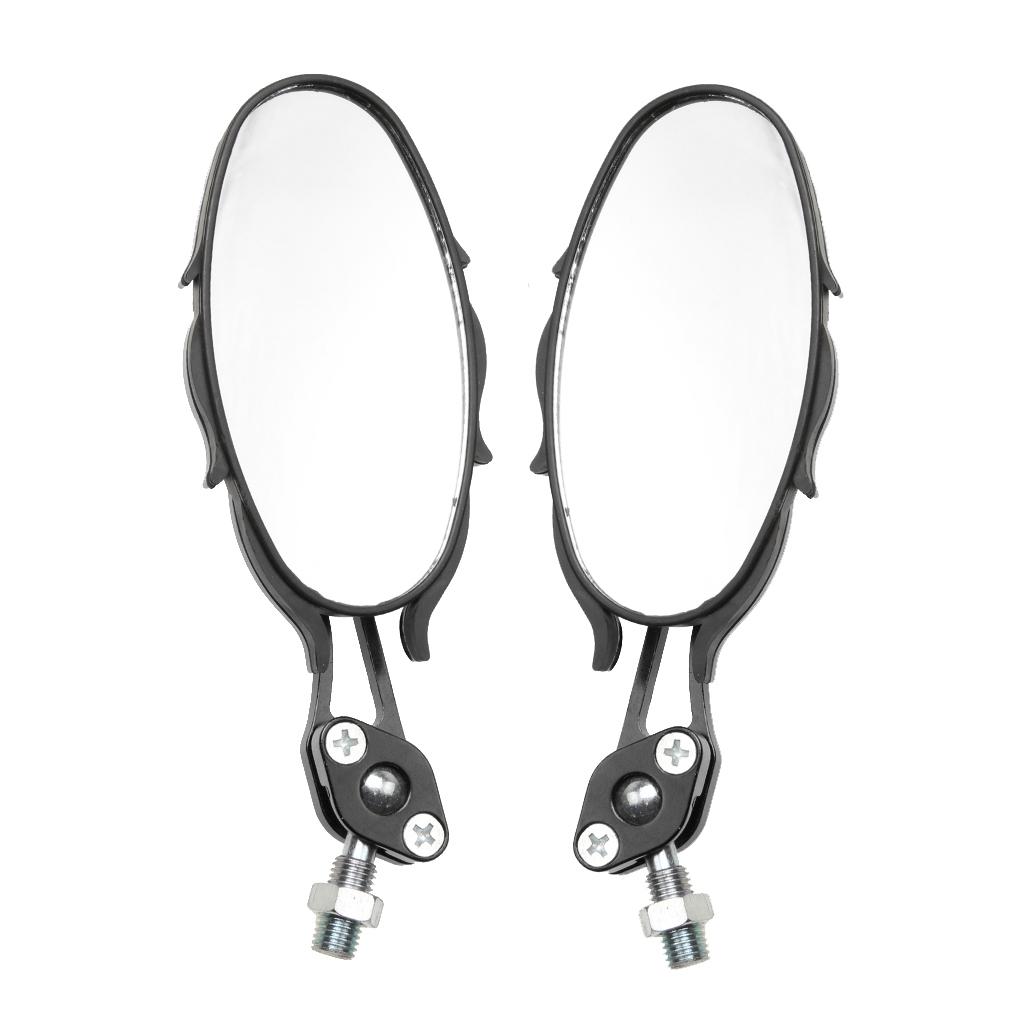 2pcs Black 3/8inch 10mm Rear View Side Mirror for Sport Bike Chopper ATV Quad