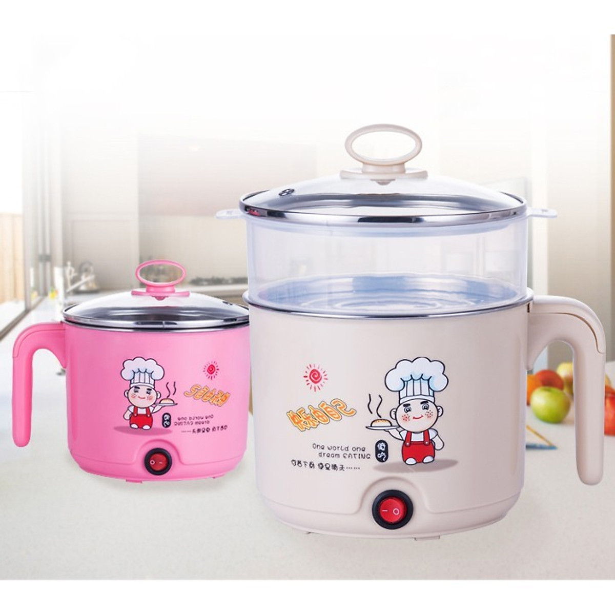 Ca Nấu Mì 2 Lớp 18 cm  - Hàng Chính Hãng ( Họa Tiết , màu sắc được giao ngẫu nhiên)