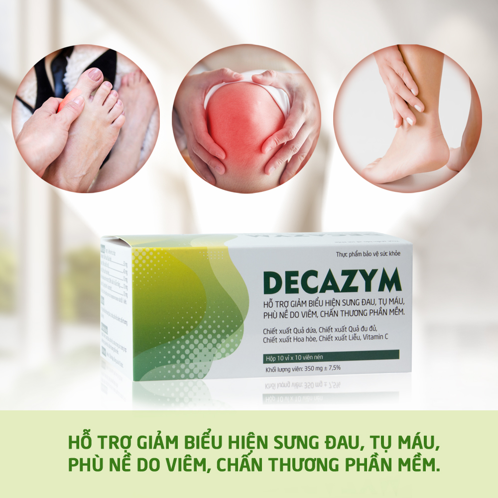 Viên Uống Hỗ Trợ Giảm Viêm Sưng Chấn Thương Phần Mềm Decazym